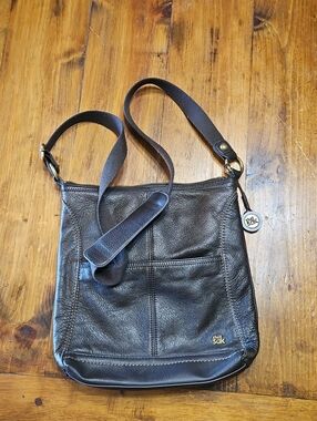The Sak Dark Brown Pebbled Leather Shoulder Bag